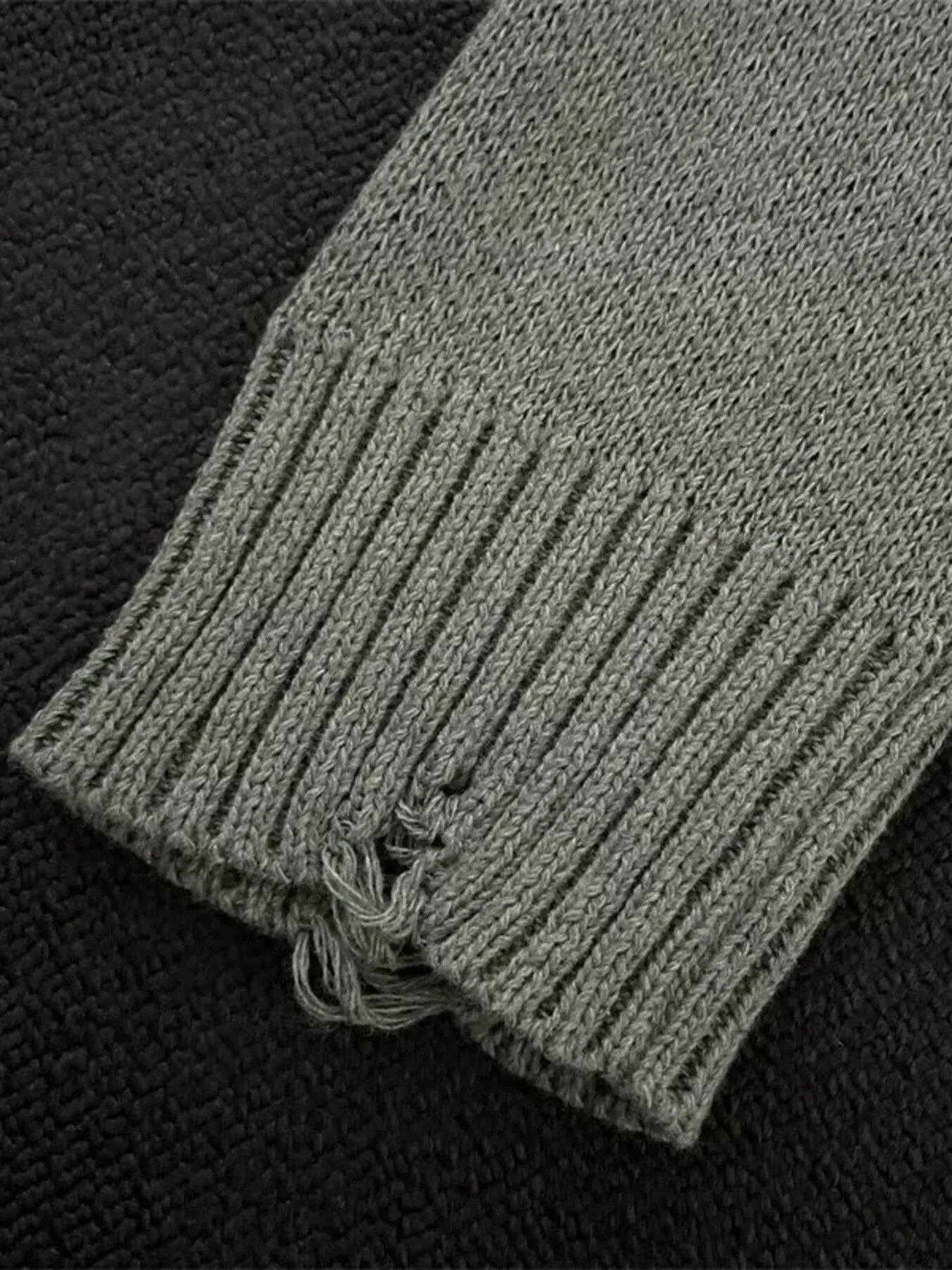 Men's Plus Size Distressed Dropped Shoulder Sweater - DicartluzeDicartluze94d036ef43d841a4b34f54dd9a55632b - Max - Origin