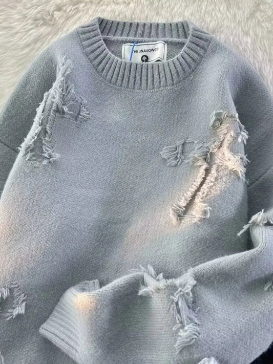 Men's Plus Size Distressed Knit Pullover Sweater - DicartluzeDicartluzed2fcdd03fec340efb046091e4af065f9 - Max - Origin