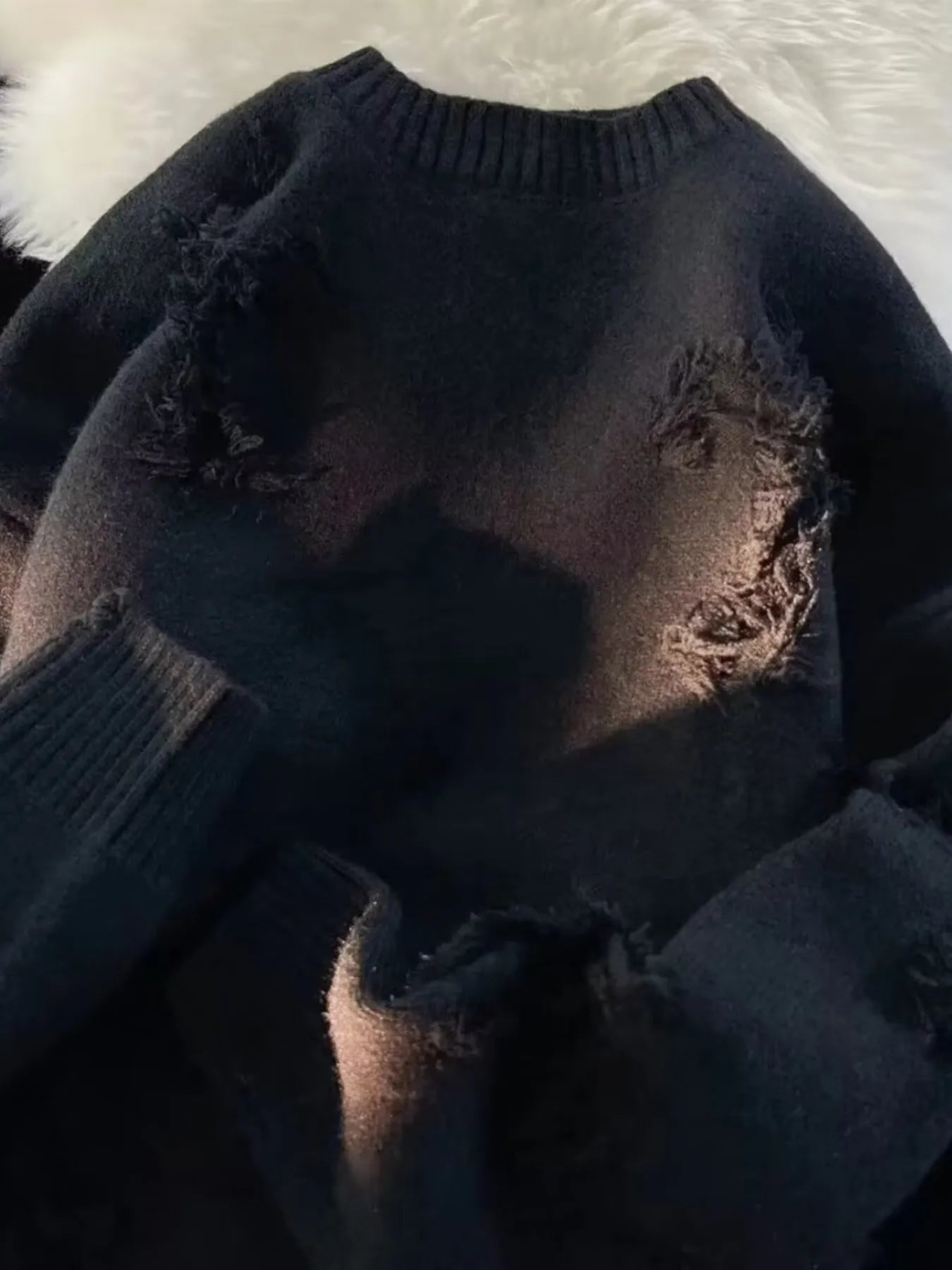 Men's Plus Size Distressed Knit Pullover Sweater - DicartluzeDicartluze56e73f8e91ad4fc680439c079643e221 - Max - Origin