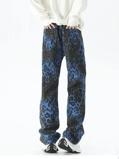 Men's Plus Size Leopard Print Loose Fit Jeans - DicartluzeDicartluze0fe702cf04b44d44bdf792b4c7659258 - Max - Origin