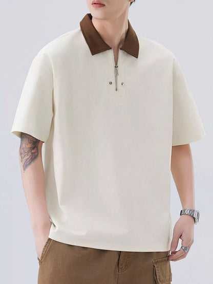 Men's Plus Size Quarter Zip Short Sleeve Polo - DicartluzeDicartluzecb9d664e - 5720 - 4b59 - b50b - 70494a9b7cda - Max - Origin