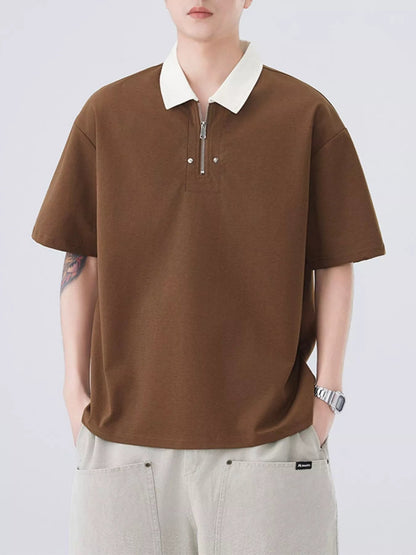 Men's Plus Size Quarter Zip Short Sleeve Polo - DicartluzeDicartluze48f4db57 - ec6d - 41b2 - 9695 - d044ff9865d1 - Max - Origin