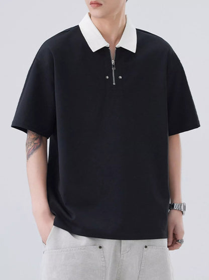 Men's Plus Size Quarter Zip Short Sleeve Polo - DicartluzeDicartluze527edfa1 - 4216 - 425e - 823d - c70a14c81637 - Max - Origin