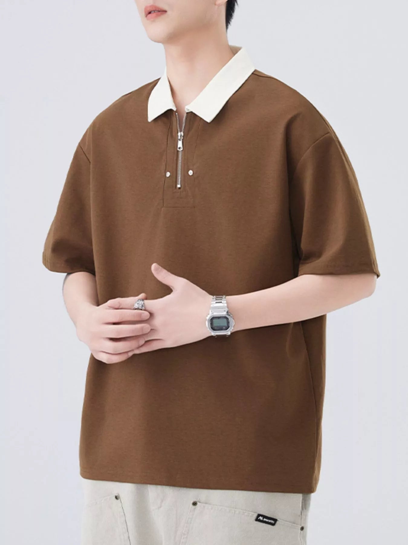 Men's Plus Size Quarter Zip Short Sleeve Polo - DicartluzeDicartluzebce9ad21 - e265 - 476e - 9805 - eca2f2a70905 - Max - Origin