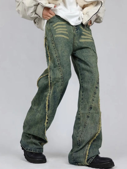 Men's Plus Size Raw Hem Wide Leg Jeans - DicartluzeDicartluze78e486d250c8481da7f7bf9d132c5934 - Max - Origin