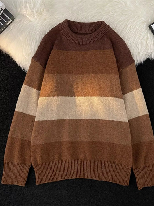 Men's Plus Size Striped Color Block Knit Pullover - DicartluzeDicartluze427f9d21 - 1cb6 - 4b27 - 829a - 77bffd3c1e1b - Max - Origin