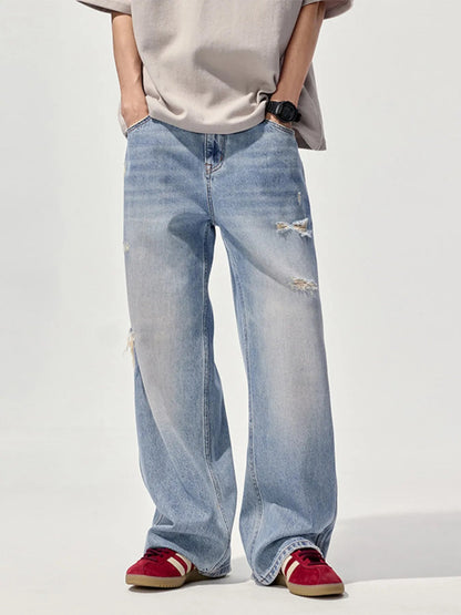 Men's Ripped Wide Leg Jeans - DicartluzeDicartluze1f3a0e065f844acc9ff3b76461f2b9e2 - Max - Origin