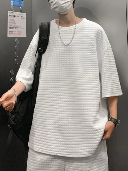 Men's Textured Short Sleeve T-Shirt and Shorts Set - DicartluzeDicartluzefbf3ad45 - 6a52 - 422f - 9b0e - 24e816e0e369 - Max - Origin