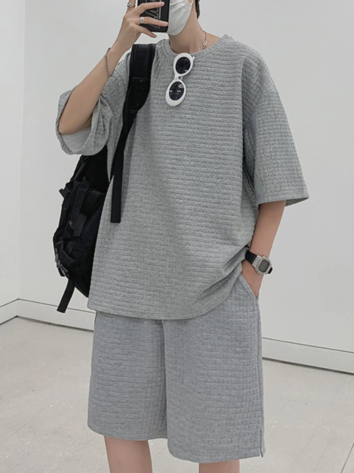 Men's Textured Short Sleeve T-Shirt and Shorts Set - DicartluzeDicartluzeb9dbc242 - d2ef - 4122 - 8465 - c891d7e49f72 - Max - Origin