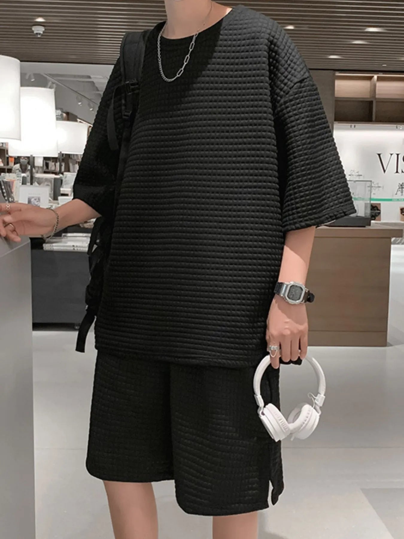 Men's Textured Short Sleeve T-Shirt and Shorts Set - DicartluzeDicartluze2db201d8 - 82cb - 4fac - 942d - 9358fbd5a45f - Max - Origin