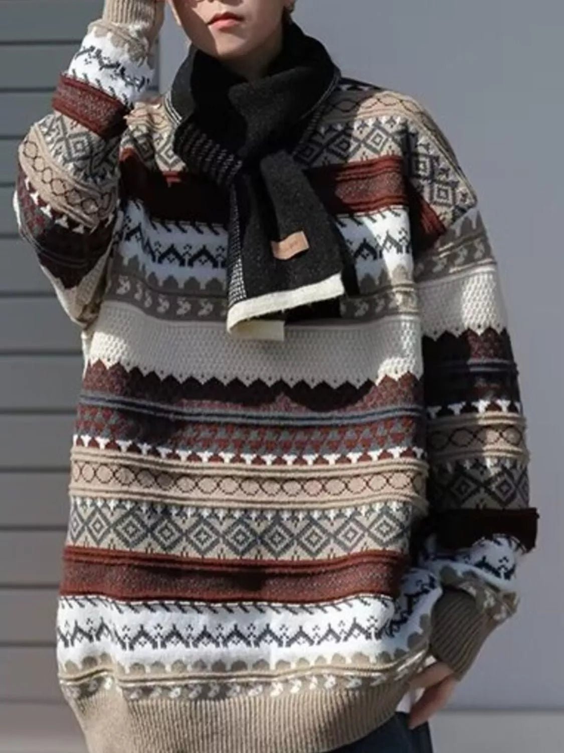 Men's Vintage Pattern Round Neck Knitted Sweater - DicartluzeDicartluze520e6fc7 - 6238 - 4574 - 9805 - dac7275b4aae - Max - Origin