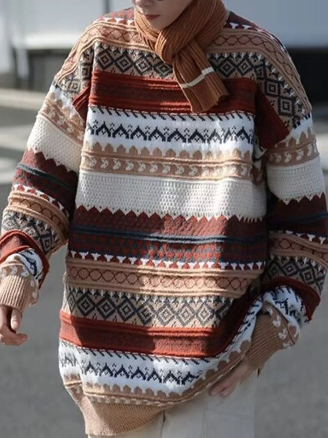 Men's Vintage Pattern Round Neck Knitted Sweater - DicartluzeDicartluze7dc6ef63 - 8bec - 44a8 - aab4 - 7a5b42ee3bb5 - Max - Origin