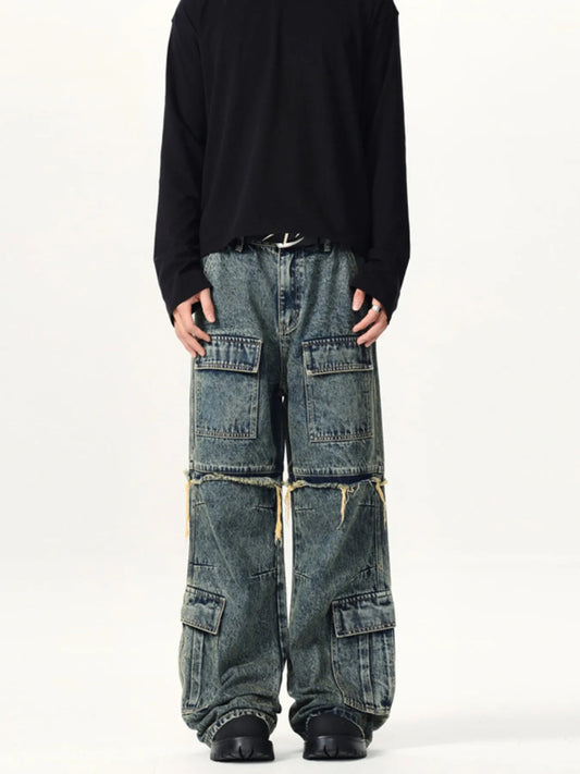 Men's Vintage Wash Multi - Pocket Cargo Jeans - DicartluzeDicartluze263abd019aeb4c9dbcafa11901770310 - Max - Origin