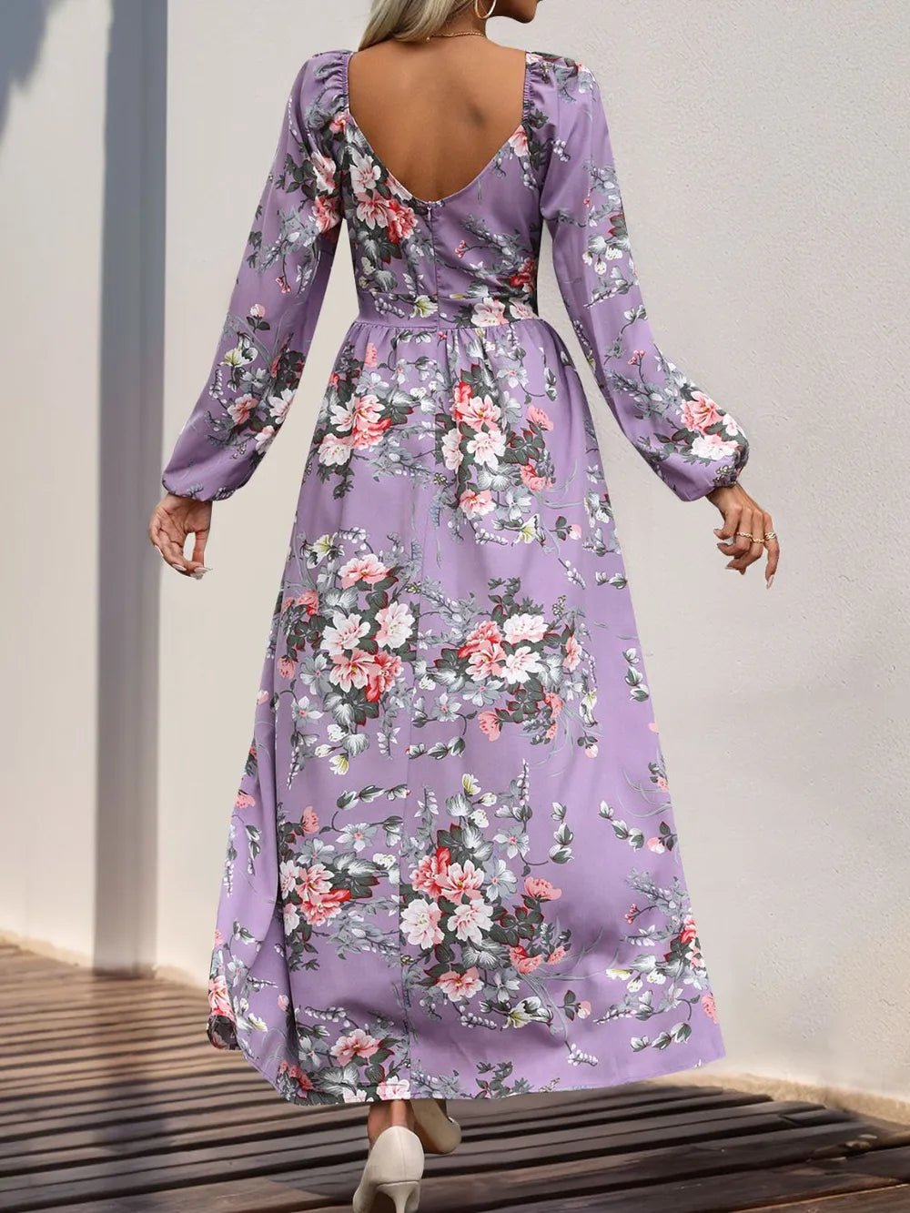 Perfee Slit Printed Surplice Long Sleeve Maxi Dress - DicartluzeDicartluze2d46d4dd - ea32 - 4926 - ae5a - ee9f3587183c - Max