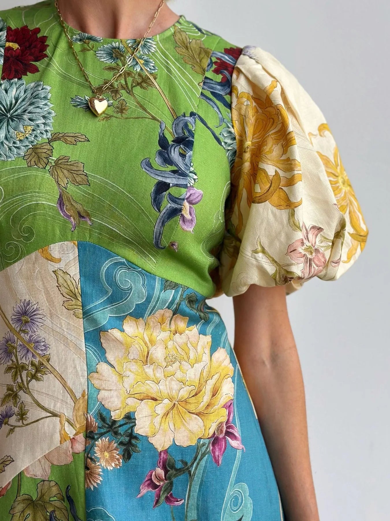 Printed Round Neck Puff Sleeve Dress - DicartluzeDicartluzeb191f621aa1d456e86d94b90a0c96b9d - Max - Origin