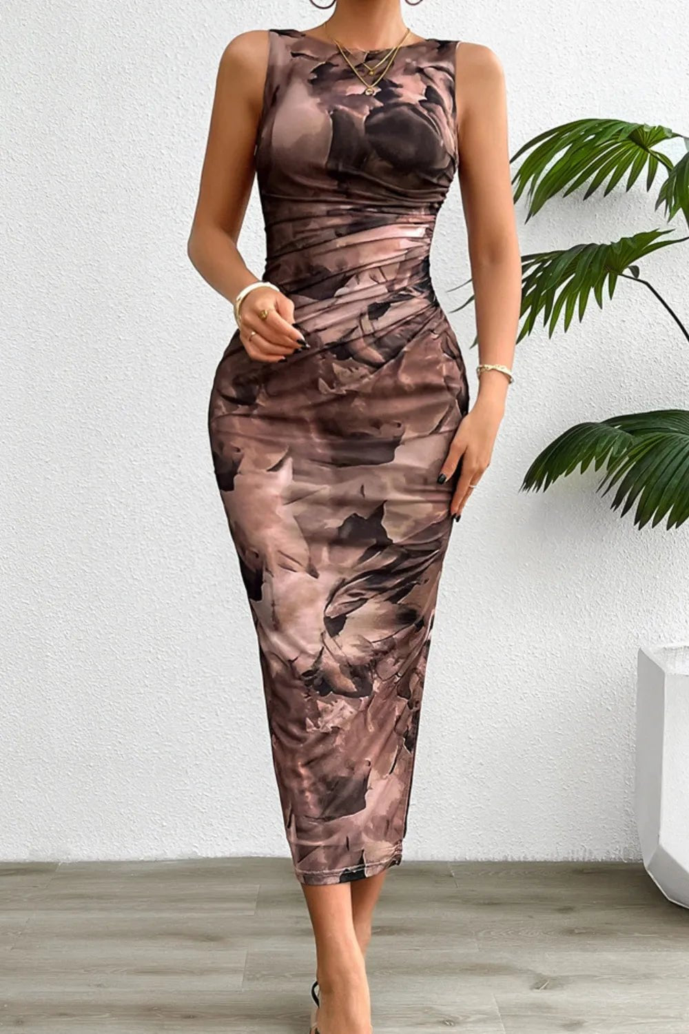 Printed Ruched Slit Sleeveless Midi Dress - DicartluzeDicartluze3331292c - a546 - 4357 - 9d36 - 8520881eabd6 - Max
