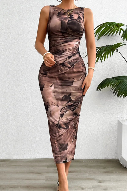 Printed Ruched Slit Sleeveless Midi Dress - DicartluzeDicartluze3331292c - a546 - 4357 - 9d36 - 8520881eabd6 - Max