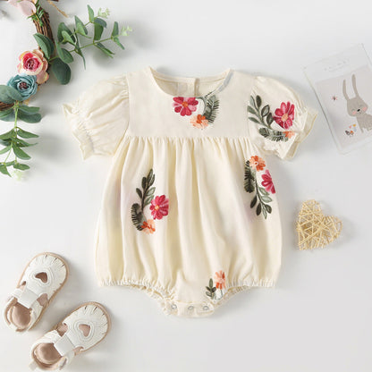 Summer Baby Kids Girls Floral Pattern Sleeveless Strap Top Dress And Bloomers Clothing Set/ Onesies