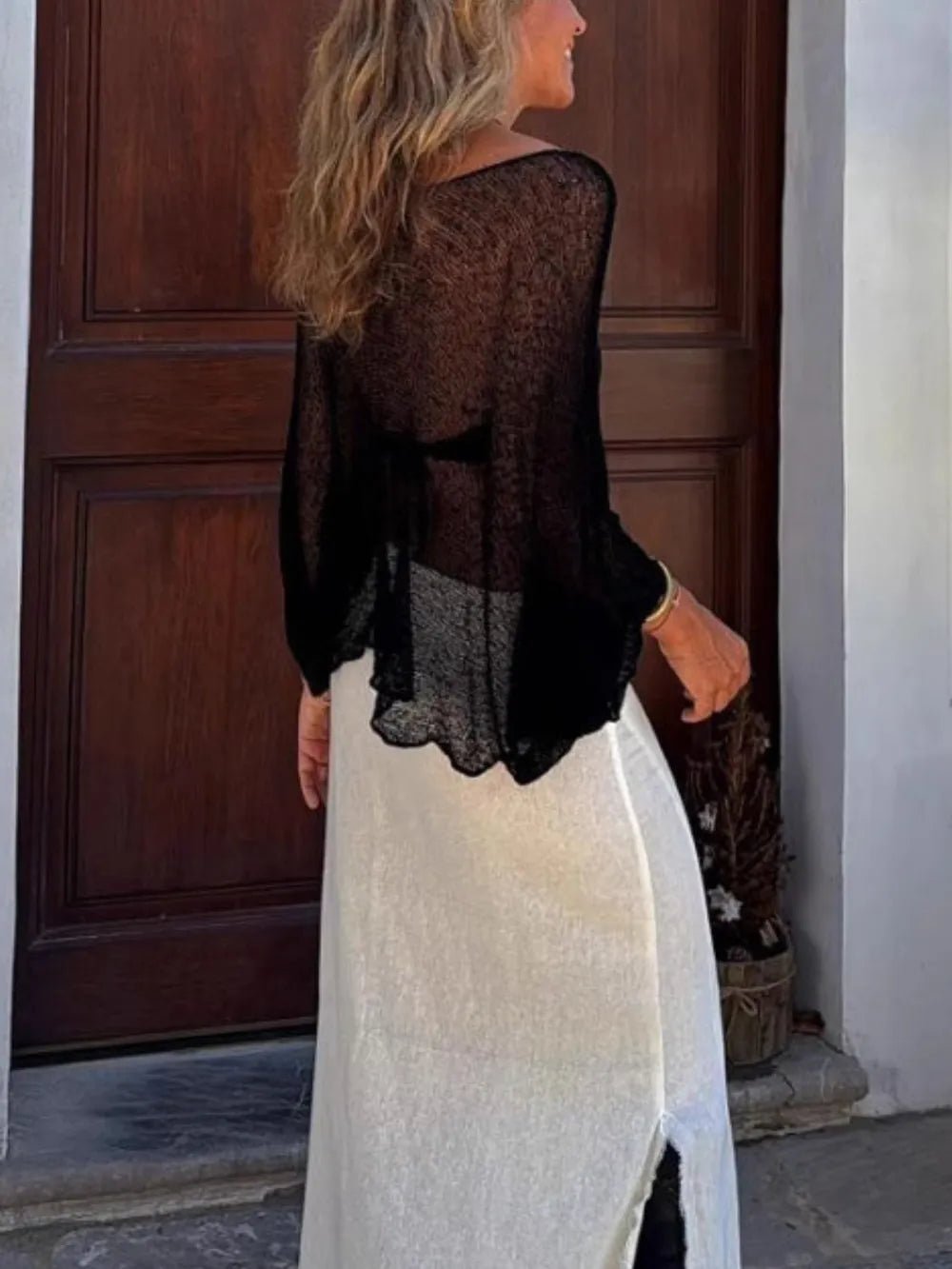 Round Neck Long Sleeve Cover - Up - DicartluzeDicartluze81fe353b - 8772 - 47ed - b8b1 - 8c86c27e4f33 - Max