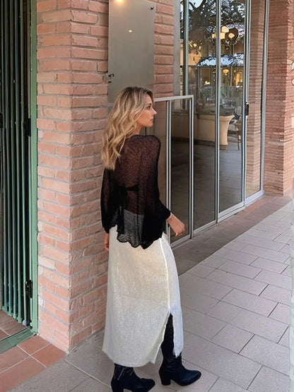 Round Neck Long Sleeve Cover - Up - DicartluzeDicartluzeef457691 - 7148 - 49c6 - 9093 - 54500cd85f1b - Max