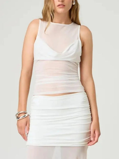 Ruched Round Neck Tank - DicartluzeDicartluze01181c46 - c197 - 4e7f - 83fd - 9bc73656379e - Max