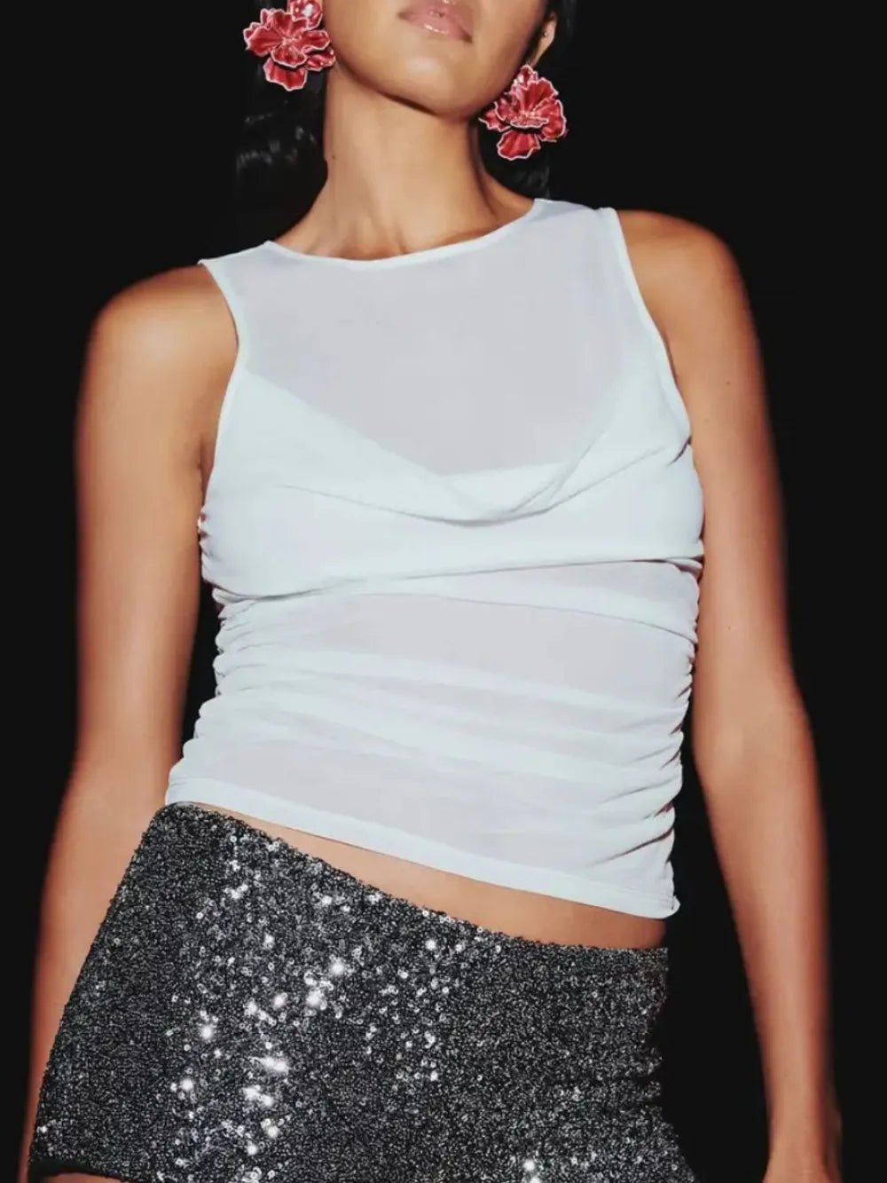 Ruched Round Neck Tank - DicartluzeDicartluzeba39872f - 7bac - 43f9 - a0e1 - eb4aaf2a53c2 - Max