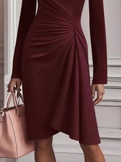 Ruched Surplice Long Sleeve Dress - DicartluzeDicartluze4a96f623 - 8802 - 4d9b - b768 - 35d2a6c68114 - Max - Origin