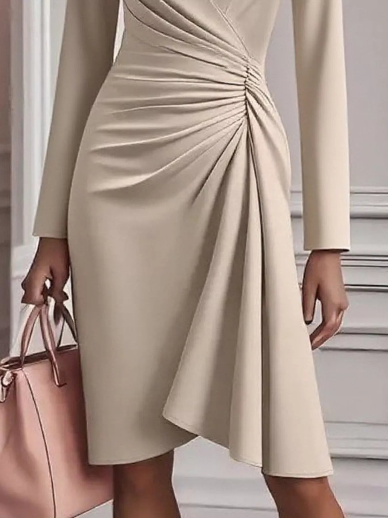 Ruched Surplice Long Sleeve Dress - DicartluzeDicartluze3721f827 - a898 - 4c08 - bad1 - 456a3e3dc6a5 - Max - Origin