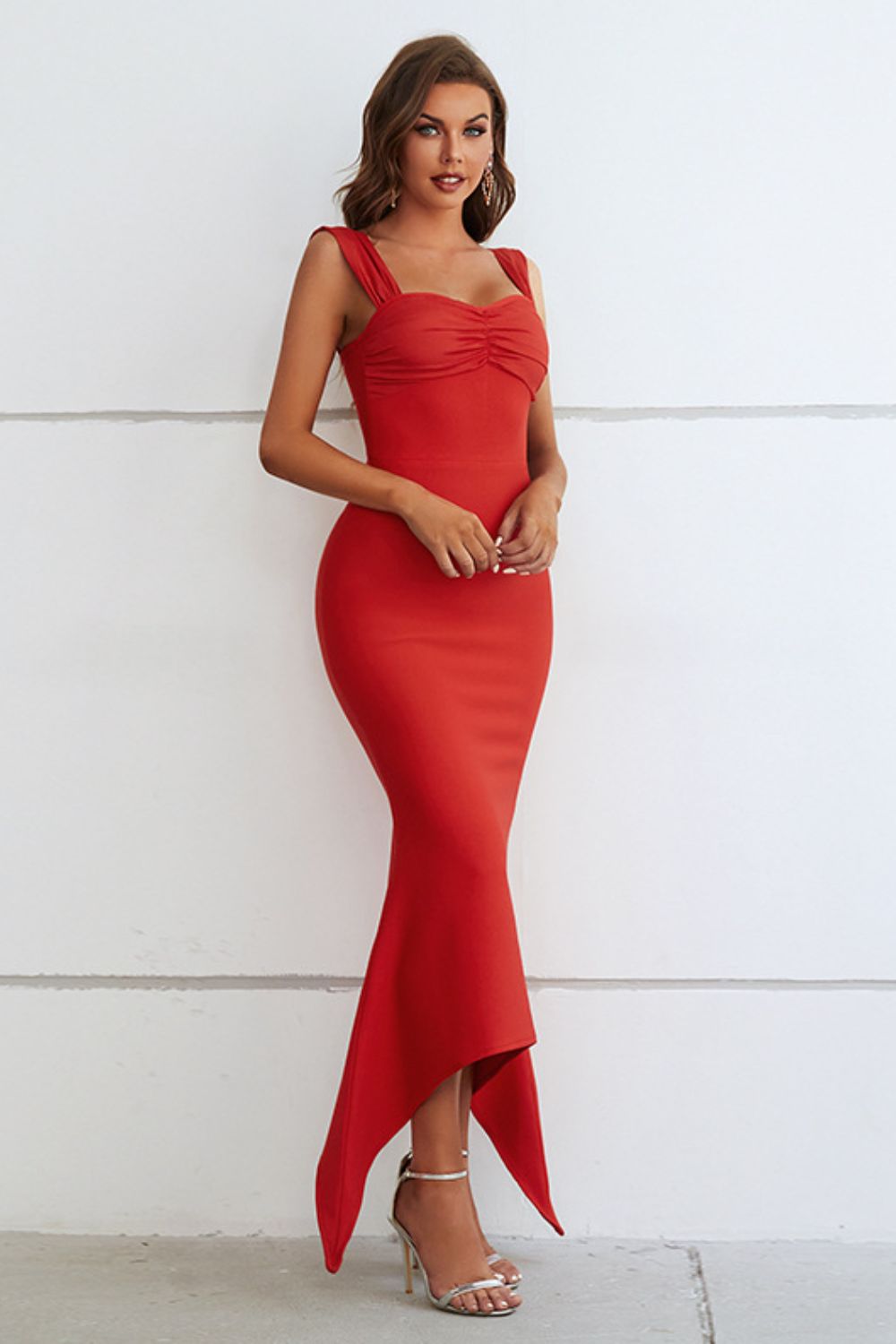 Ruched Sweetheart Neck Hem Detail Dress - DicartluzeDicartluze3bdf12a80c77439484c88e4fa88751ca - Max