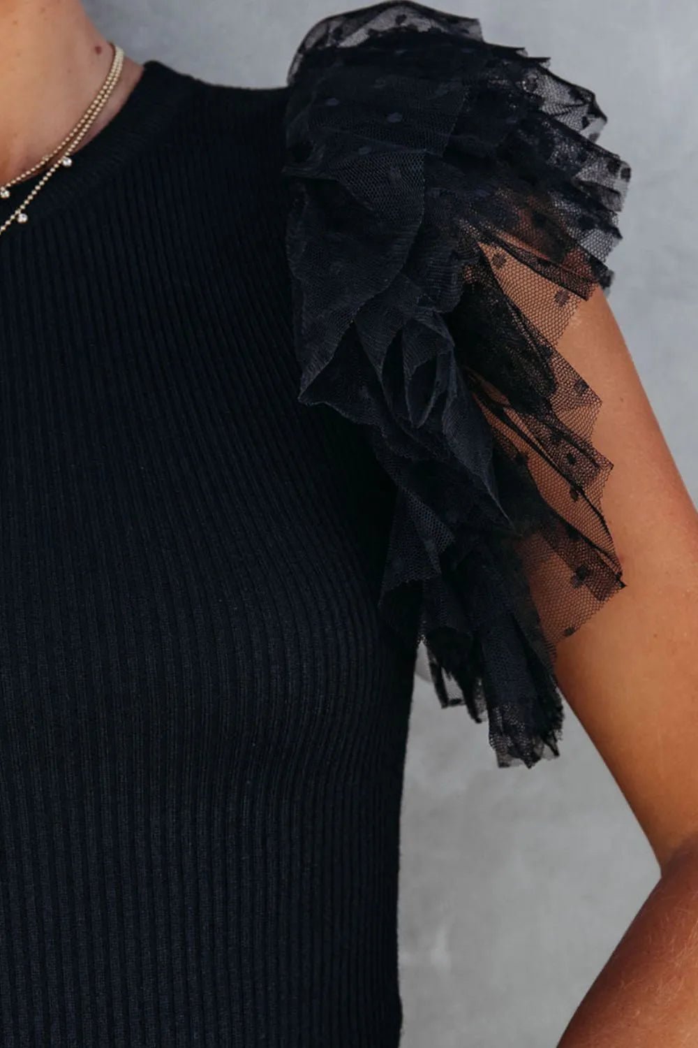 Ruffled Round Neck Cap Sleeve Blouse - DicartluzeDicartluzeb62862b6 - 3623 - 44fa - b3f1 - 7c50fa99f4f9 - Max