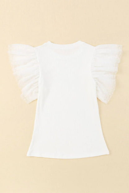 Ruffled Round Neck Cap Sleeve Blouse - DicartluzeDicartluzebe075ee3 - e87b - 434e - 8db9 - b0db235f8ff4 - Max