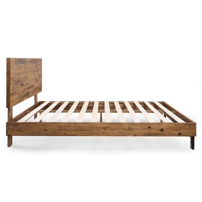 Rustic FarmHome Low Profile Pine Slatted Platform Bed in King - DicartluzeBedroom > Bed Frames > Platform BedsDicartluzeRustic FarmHome Low Profile Pine Slatted Platform Bed in King