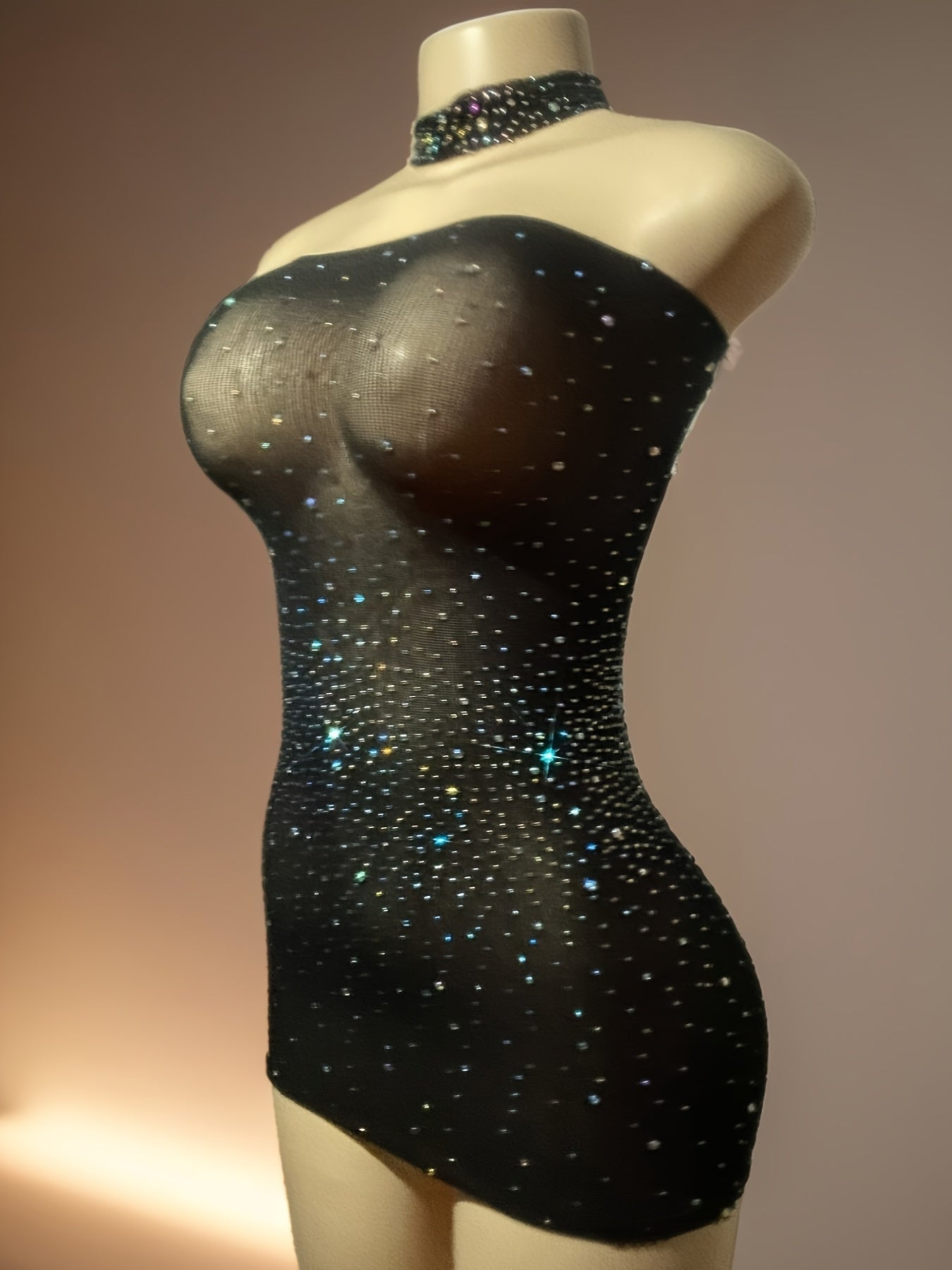 Shiny Rhinestone Bodycon Design Dress, Without Lingerie & Underpants, Women's Sexy Clothing - DicartluzeDicartluzeShiny Rhinestone Bodycon Design Dress, Without Lingerie & Underpants, Women's Sexy Clothing