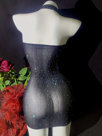 Shiny Rhinestone Bodycon Design Dress, Without Lingerie & Underpants, Women's Sexy Clothing - DicartluzeDicartluzeShiny Rhinestone Bodycon Design Dress, Without Lingerie & Underpants, Women's Sexy Clothing