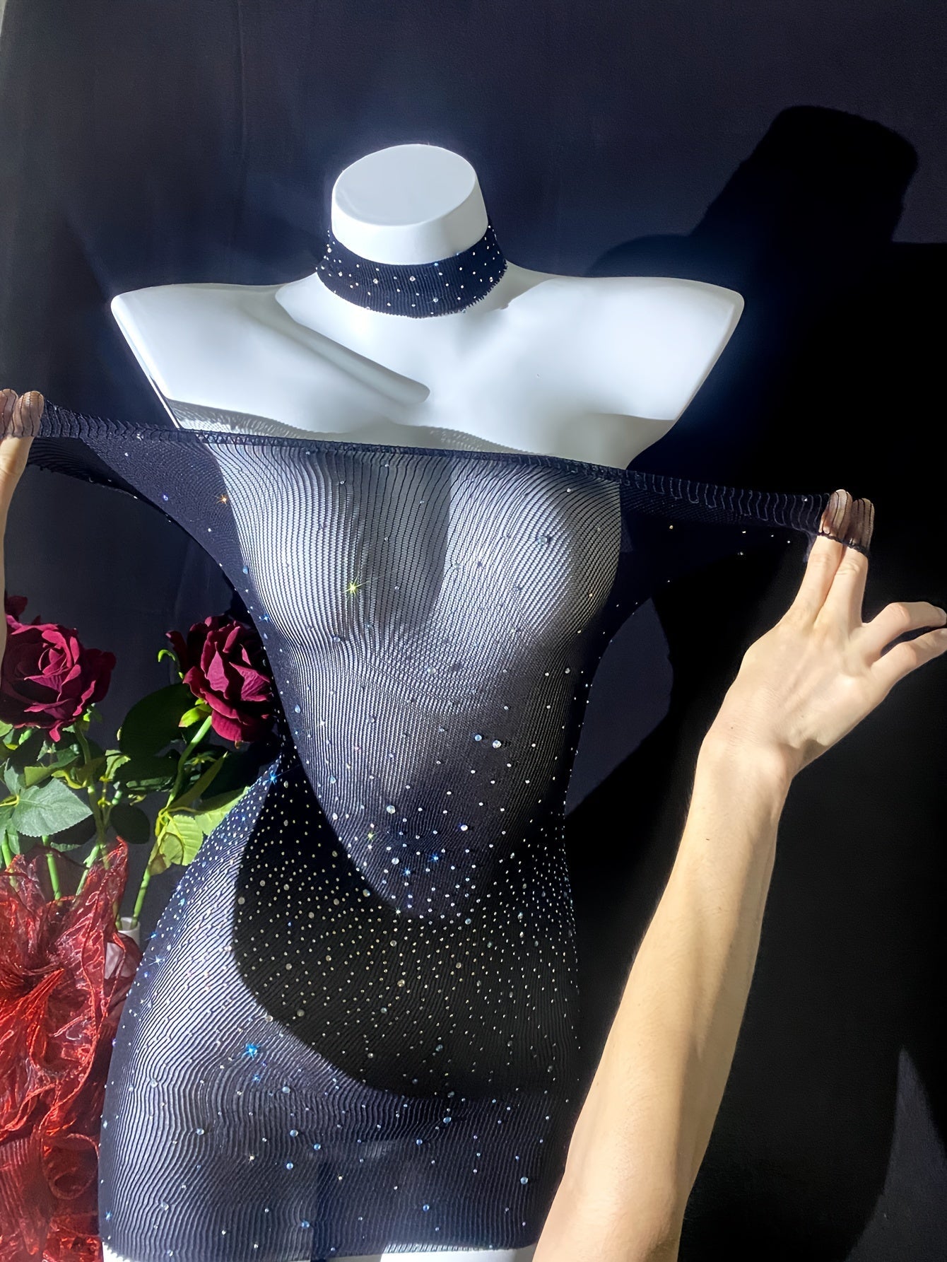 Shiny Rhinestone Bodycon Design Dress, Without Lingerie & Underpants, Women's Sexy Clothing - DicartluzeDicartluzeShiny Rhinestone Bodycon Design Dress, Without Lingerie & Underpants, Women's Sexy Clothing