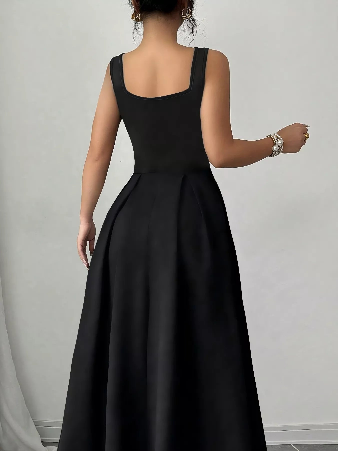 Sleeveless A - Line Maxi Dress with Square Neckline - DicartluzeDicartluze98afb5eb - 0b1b - 409f - ad8d - 8f09264e5e22 - Max - Origin