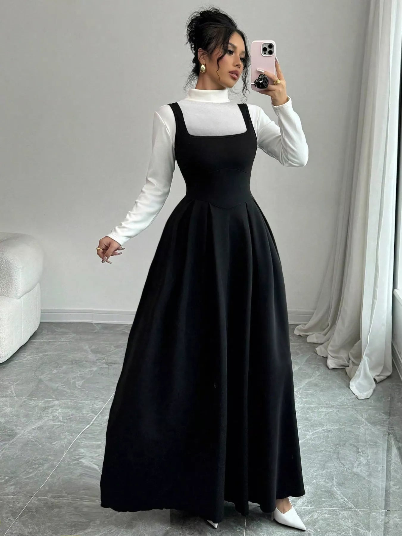 Sleeveless A - Line Maxi Dress with Square Neckline - DicartluzeDicartluzeec698ae0 - 9abf - 4b62 - 8328 - dae1fa1fcf8c - Max - Origin