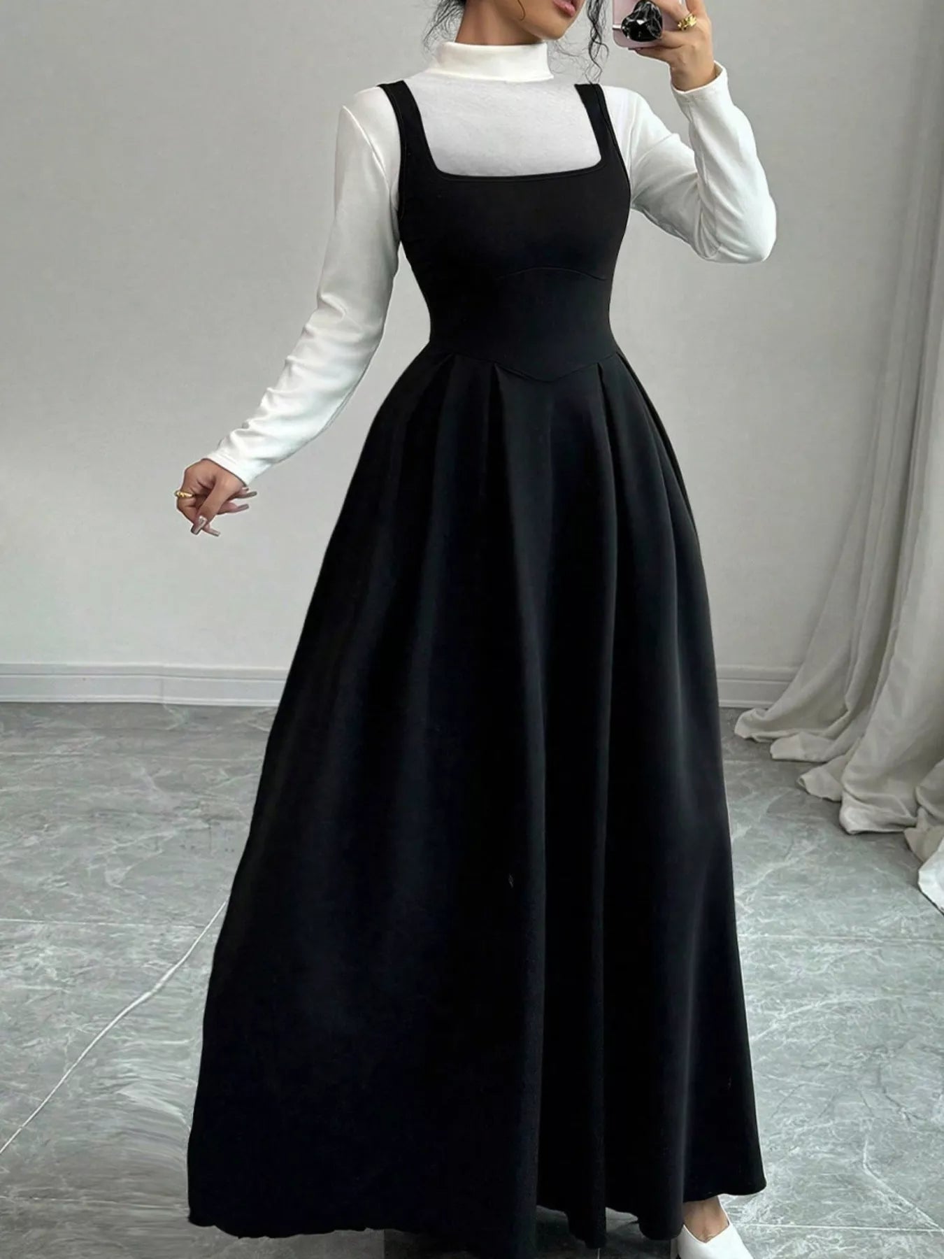 Sleeveless A - Line Maxi Dress with Square Neckline - DicartluzeDicartluze9d2e90b3 - 668d - 442f - bc7e - 777a46f5c546 - Max - Origin