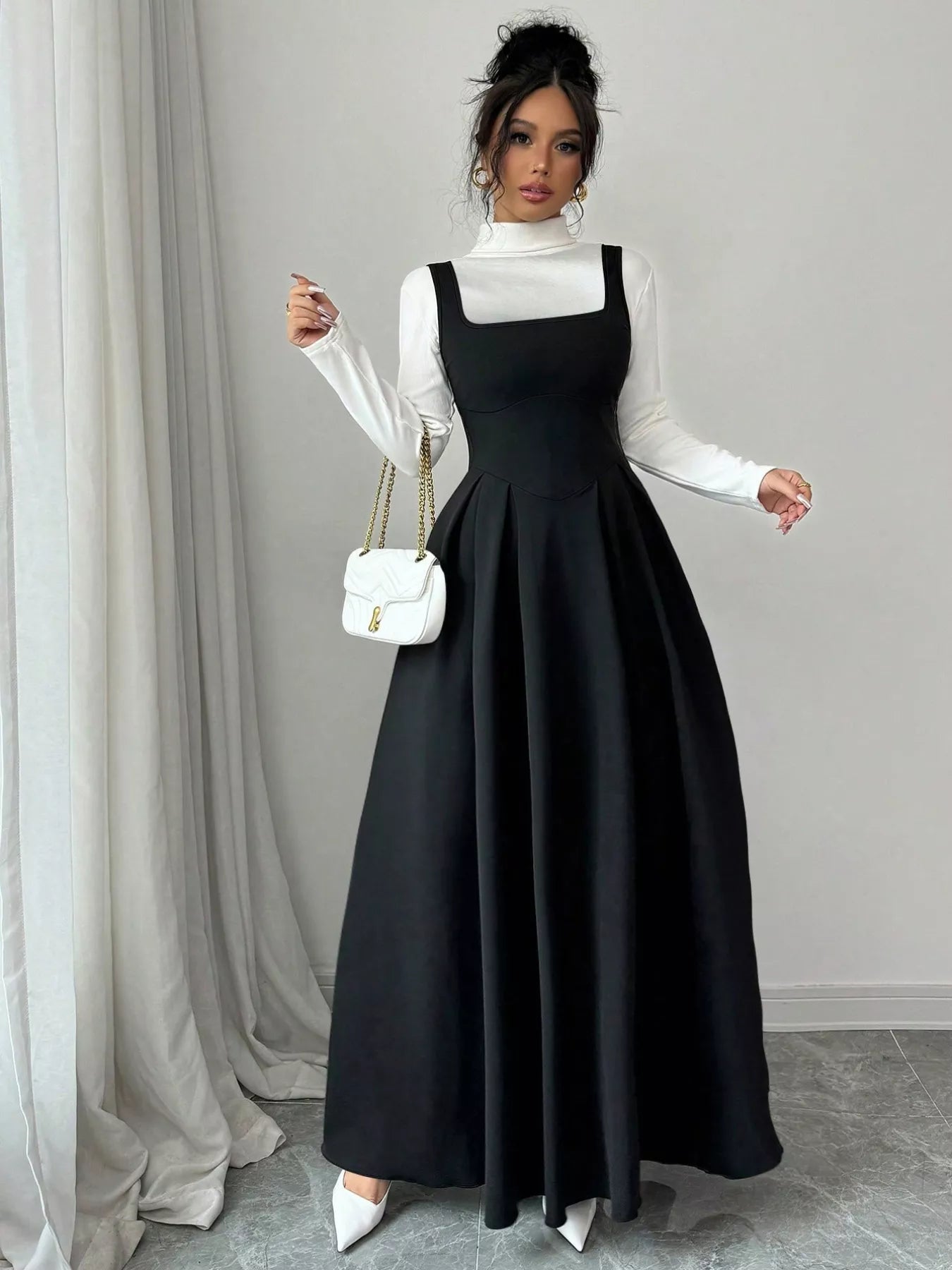 Sleeveless A - Line Maxi Dress with Square Neckline - DicartluzeDicartluzec390ce6a - 0749 - 46d1 - b856 - b6770ee157b6 - Max - Origin