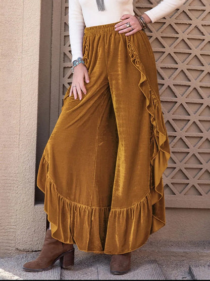 Slit Ruffled Wide Leg Pants - DicartluzeDicartluzef897ed3c - 6fb3 - 467c - b245 - 3b8717deb13c - Max