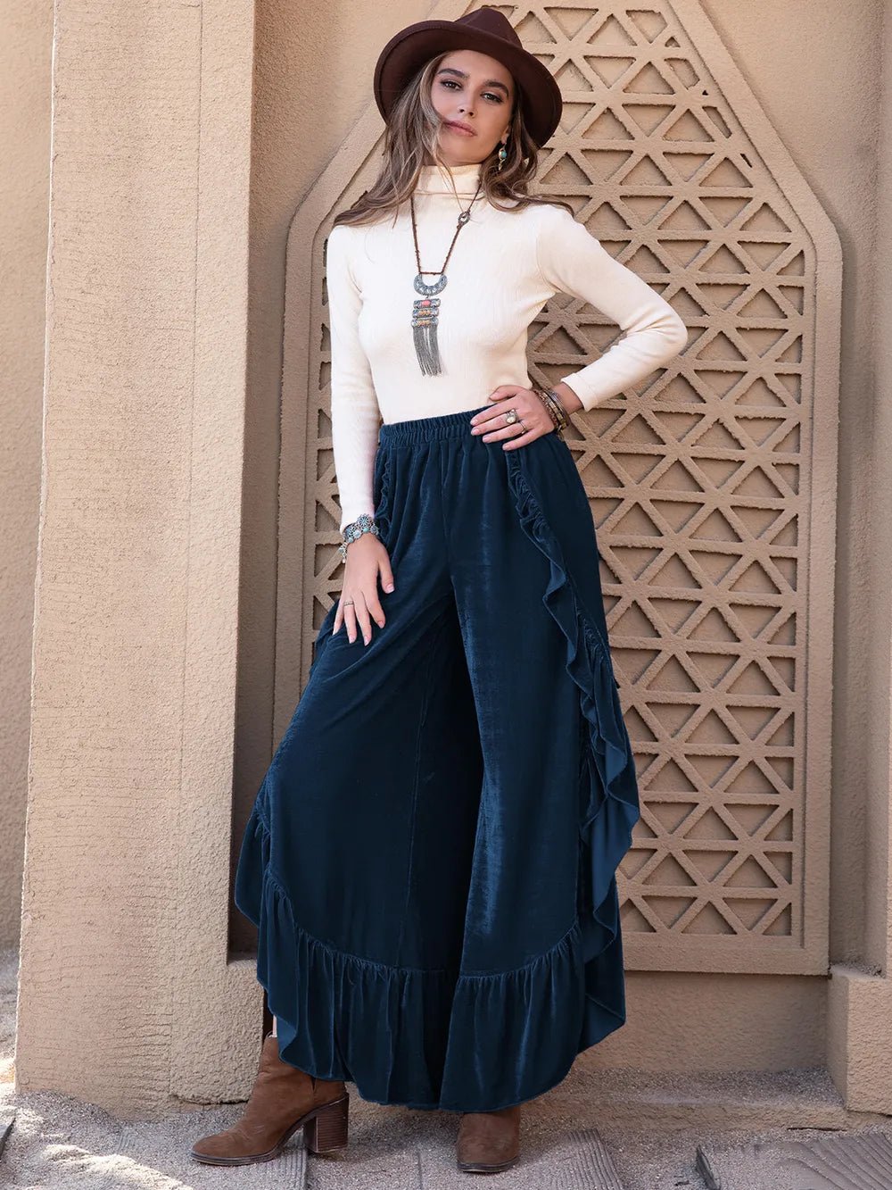 Slit Ruffled Wide Leg Pants - DicartluzeDicartluze9067dbb5 - 6278 - 4cb6 - b58a - f121bdca1892 - Max