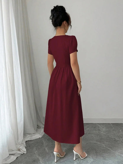 Square Neck Puff Sleeve Midi Dress - DicartluzeDicartluzec3d1cd08 - 444e - 4b0a - aee0 - 49471cd8b820 - Max - Origin