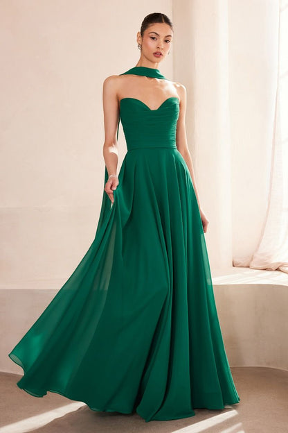 Strapless sweetheart neckline A-line dress