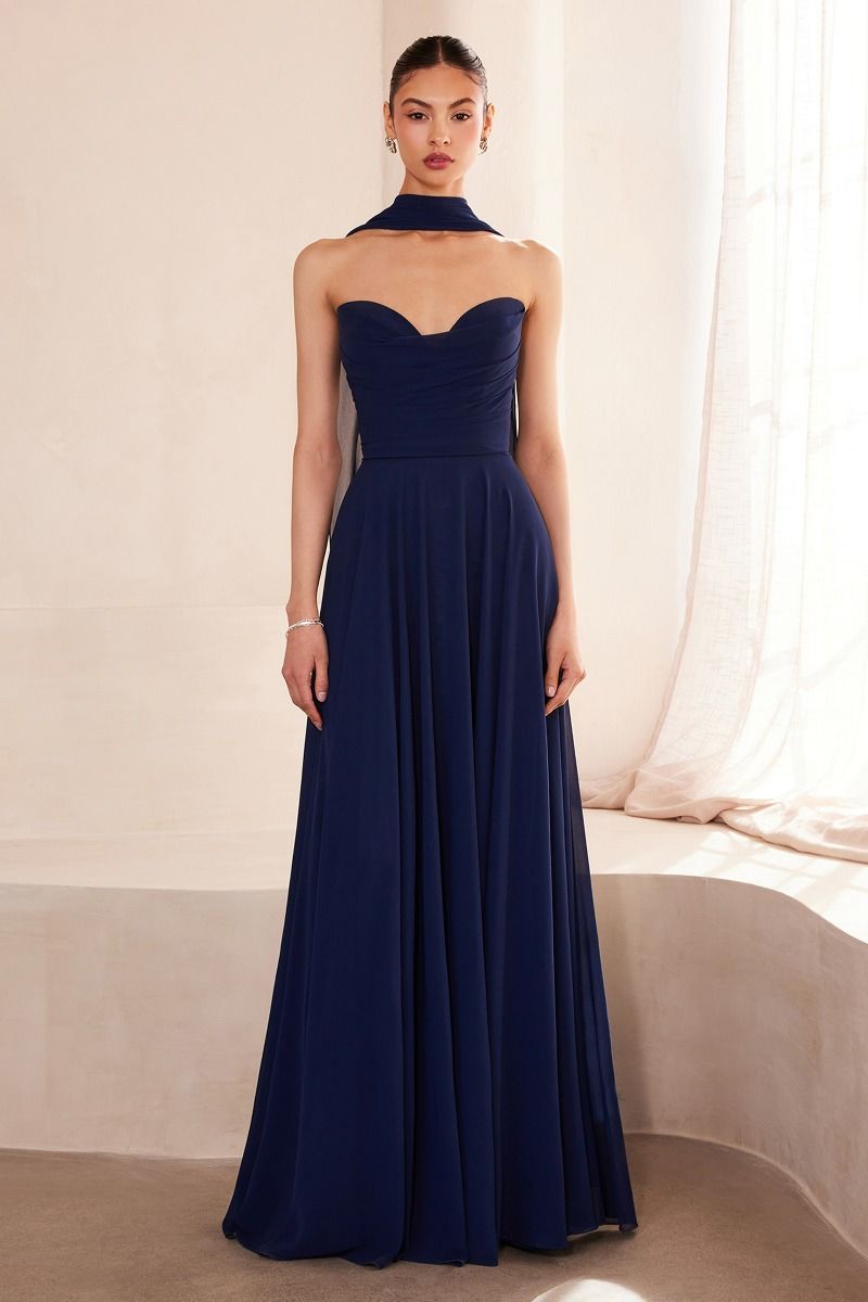 Strapless sweetheart neckline A-line dress