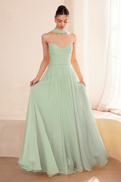 Strapless sweetheart neckline A-line dress