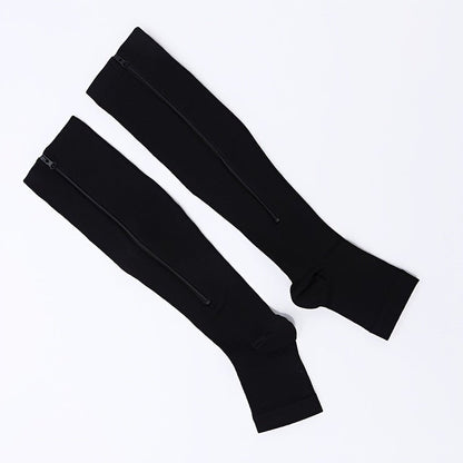 Toe Freedom Compression Socks - Comfortable, Breathable, and Quick - Drying for All - Day Wear, Sports, and Fitness - Polyester Knit Fabric, Side Zipper, and Toeless Design - DicartluzeDicartluzeToe Freedom Compression Socks - Comfortable, Breathable, and Quick - Drying for All - Day Wear, Sports, and Fitness - Polyester Knit Fabric, Side Zipper, and Toeless Design