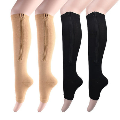 Toe Freedom Compression Socks - Comfortable, Breathable, and Quick - Drying for All - Day Wear, Sports, and Fitness - Polyester Knit Fabric, Side Zipper, and Toeless Design - DicartluzeDicartluzeToe Freedom Compression Socks - Comfortable, Breathable, and Quick - Drying for All - Day Wear, Sports, and Fitness - Polyester Knit Fabric, Side Zipper, and Toeless Design
