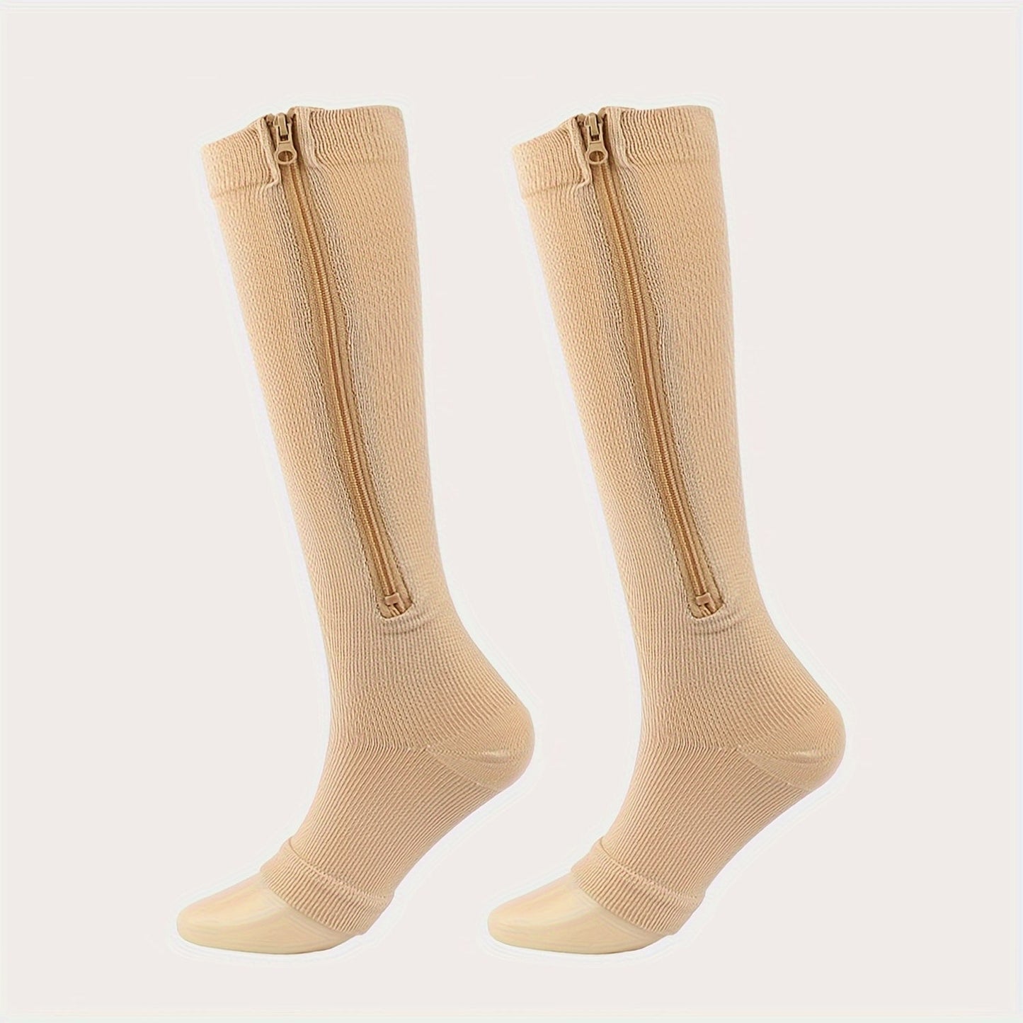 Toe Freedom Compression Socks - Comfortable, Breathable, and Quick - Drying for All - Day Wear, Sports, and Fitness - Polyester Knit Fabric, Side Zipper, and Toeless Design - DicartluzeDicartluzeToe Freedom Compression Socks - Comfortable, Breathable, and Quick - Drying for All - Day Wear, Sports, and Fitness - Polyester Knit Fabric, Side Zipper, and Toeless Design