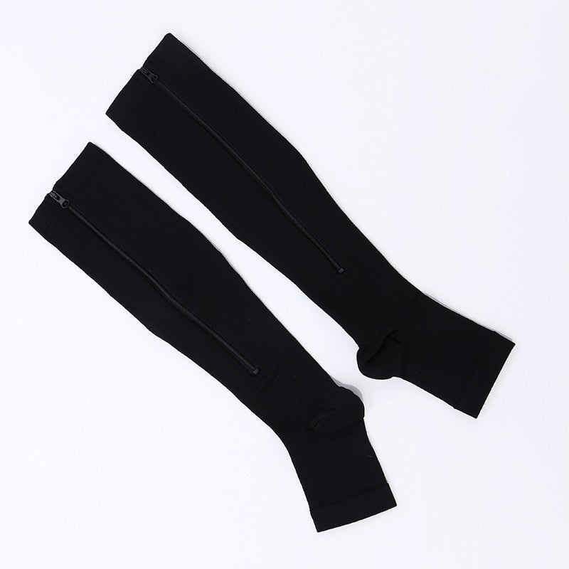 Toe Freedom Compression Socks - Comfortable, Breathable, and Quick - Drying for All - Day Wear, Sports, and Fitness - Polyester Knit Fabric, Side Zipper, and Toeless Design - DicartluzeDicartluzeToe Freedom Compression Socks - Comfortable, Breathable, and Quick - Drying for All - Day Wear, Sports, and Fitness - Polyester Knit Fabric, Side Zipper, and Toeless Design