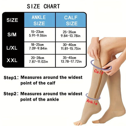 Toe Freedom Compression Socks - Comfortable, Breathable, and Quick - Drying for All - Day Wear, Sports, and Fitness - Polyester Knit Fabric, Side Zipper, and Toeless Design - DicartluzeDicartluzeToe Freedom Compression Socks - Comfortable, Breathable, and Quick - Drying for All - Day Wear, Sports, and Fitness - Polyester Knit Fabric, Side Zipper, and Toeless Design